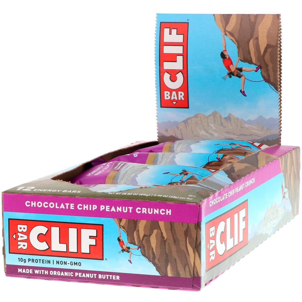 Clif Bar, Энергетический батончик, шоколадной стружка арахисовый хруст 12 батончиков, 2.4 унции (68 г) каждый
Clif Bar, Энергетический батончик, шоколадной стружка арахисовый хруст 12 батончиков, 2.4 унции (68 г) каждый
