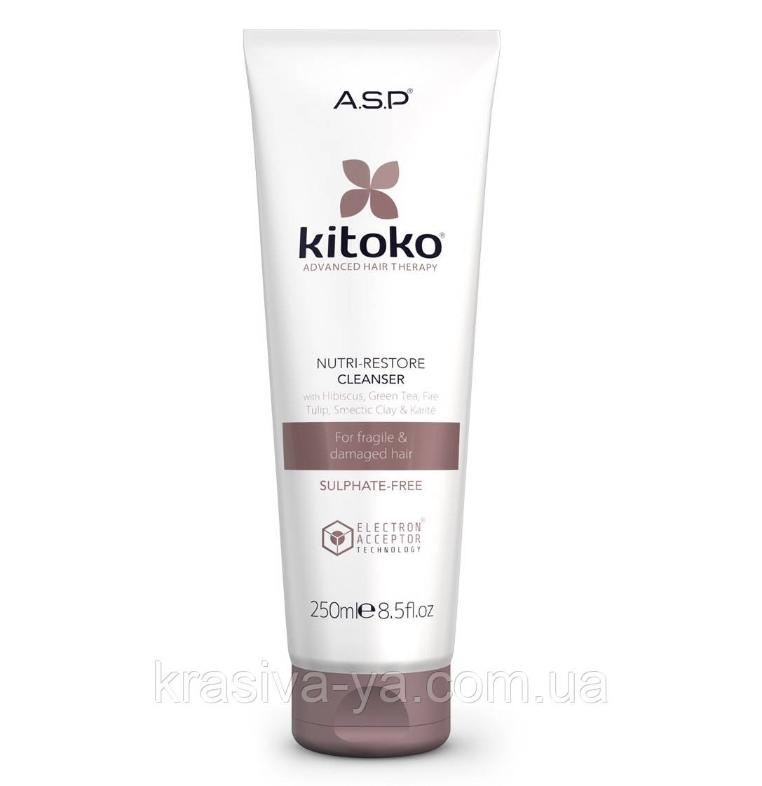 Kitoko Nutri Restore Cleanser Безсульфатный шампунь для поврежденных и сухих волос, 250 мл
Kitoko Nutri Restore Cleanser Безсульфатный шампунь для поврежденных и сухих волос, 250 мл