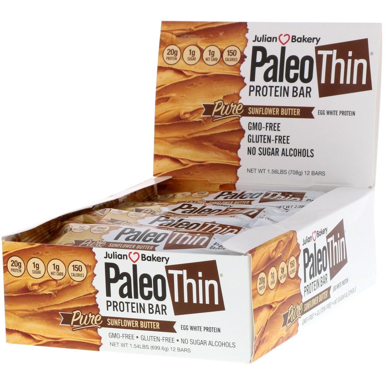 The Julian Bakery, Протеиновые батончики палео, Чистое подсолнечное масло , 12 батончиков, 2,05 унции (58,3 г) каждый
The Julian Bakery, Протеиновые батончики палео, Чистое подсолнечное масло , 12 батончиков, 2,05 унции (58,3 г) каждый