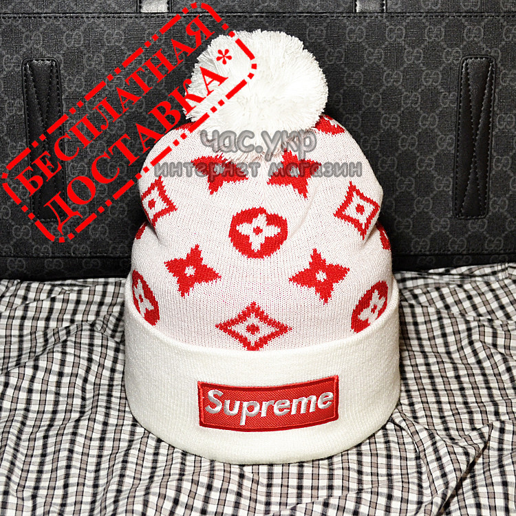 Модная мужская вязаная шапка с бубоном Louis Vuitton Supreme белая шерсть молодежная трендовая теплая реплика, Белый
Модная мужская вязаная шапка с бубоном Louis Vuitton Supreme белая шерсть молодежная трендовая теплая реплика, Белый