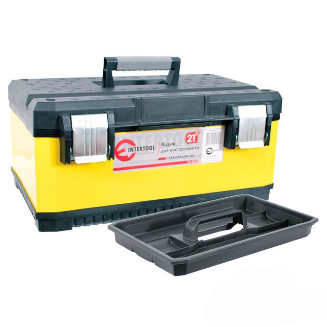 ✅ Ящик для инструмента с металлическими замками, 21" 534x366x266 мм INTERTOOL BX-2021
✅ Ящик для инструмента с металлическими замками, 21" 534x366x266 мм INTERTOOL BX-2021