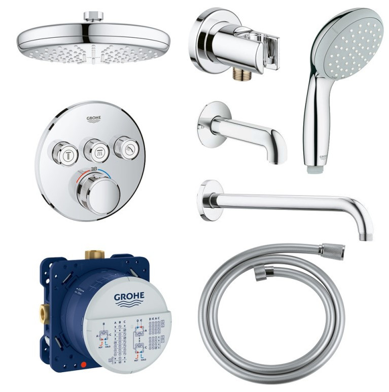 Душевая система скрытого монтажа на 3 потребителя Grohe Smart Control 34614SC2, Хром
Душевая система скрытого монтажа на 3 потребителя Grohe Smart Control 34614SC2, Хром