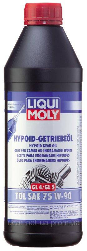 Трансмиссионное масло Liqui Moly Hypoid-Getriebeoil TDL 75W-90 GL-4/GL-5, 1 л (3945)
Трансмиссионное масло Liqui Moly Hypoid-Getriebeoil TDL 75W-90 GL-4/GL-5, 1 л (3945)