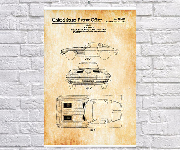 Постер BEGEMOT Патент-чертеж Автомобиль Corvette Stingray 1963г 40x61 см Желтый (1120872)
Постер BEGEMOT Патент-чертеж Автомобиль Corvette Stingray 1963г 40x61 см Желтый (1120872)