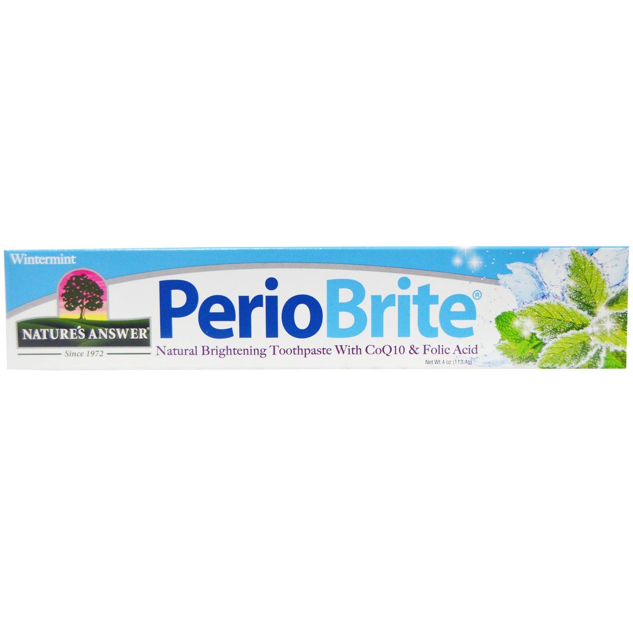 Отбеливающая зубная паста Nature's Answer "PerioBrite Brightening Toothpaste" вкус зимняя мята (113 г)
Отбеливающая зубная паста Nature's Answer "PerioBrite Brightening Toothpaste" вкус зимняя мята (113 г)