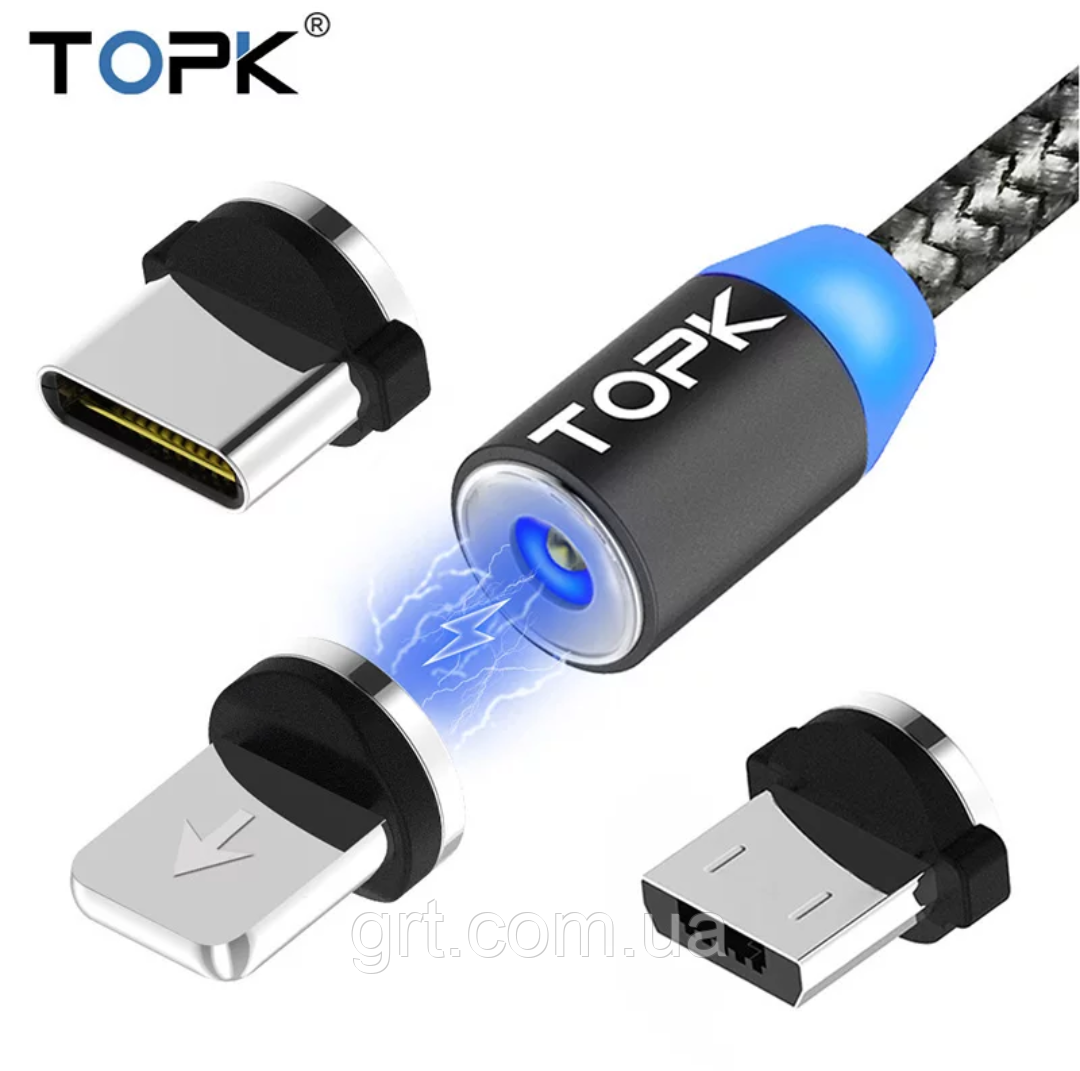 Кабель для зарядки телефона магнитный USB Topk с коннектором Lightning iPhone., Чёрный;серебро.
Кабель для зарядки телефона магнитный USB Topk с коннектором Lightning iPhone., Чёрный;серебро.