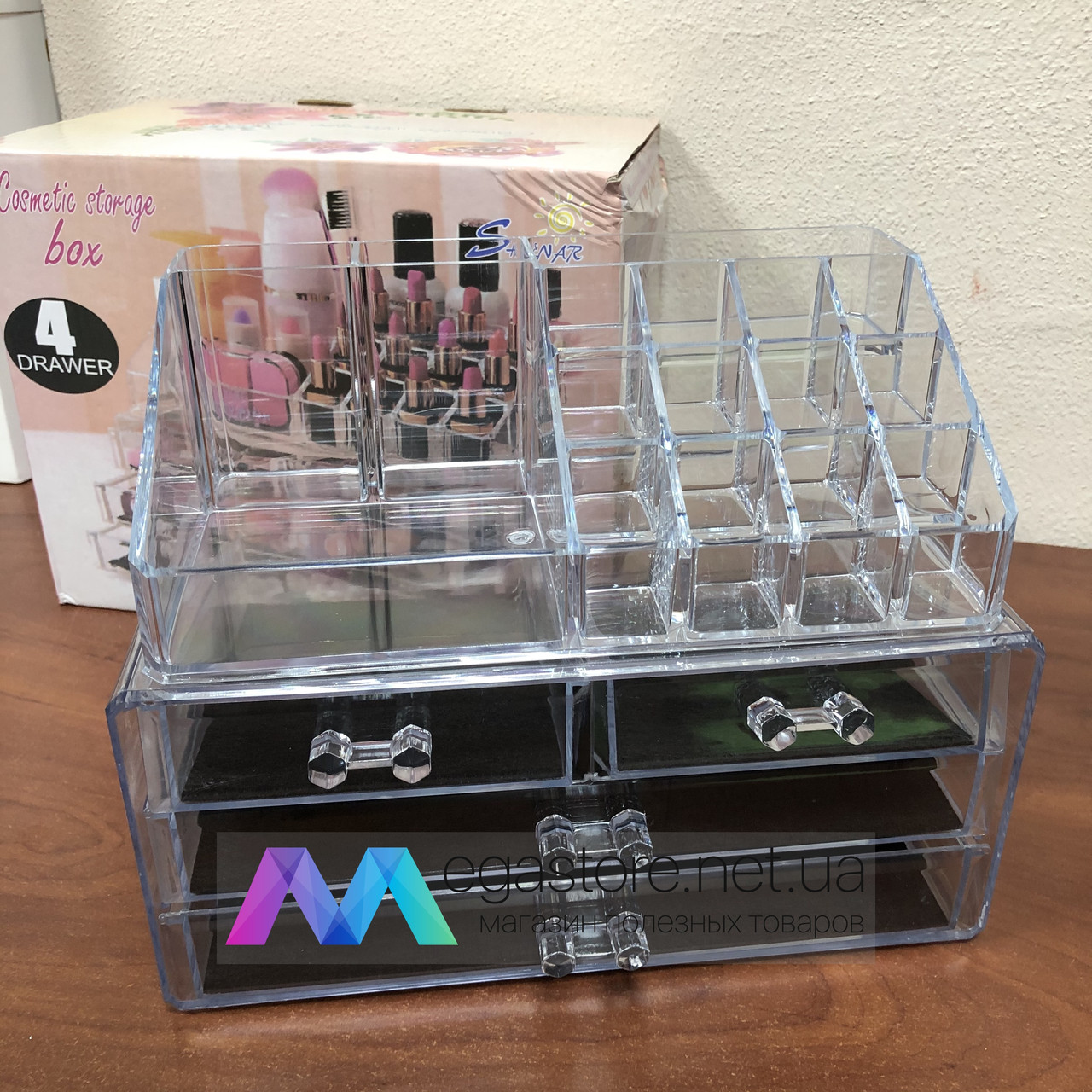 Настольный бокс органайзер для хранения косметики с ящичками Organizer Makeup Cosmetic storage box прозрачный
Настольный бокс органайзер для хранения косметики с ящичками Organizer Makeup Cosmetic storage box прозрачный