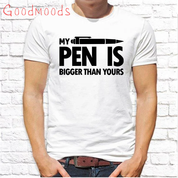Мужская футболка с крутым принтом Swag "My pen is bigger than yours" Push IT, Белый XS, Черный
Мужская футболка с крутым принтом Swag "My pen is bigger than yours" Push IT, Белый XS, Черный