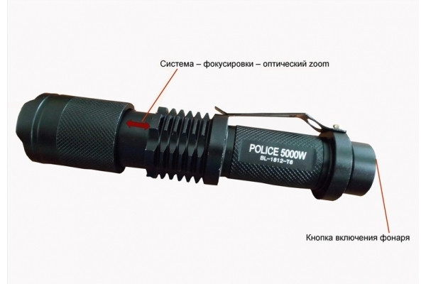 Тактический фонарик POLICE BL-1812-T6 50000W