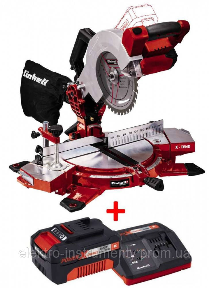 Набор пила торцовочная аккум. Einhell TE-MS 18/210 Li - Solo + зарядное устройство и аккумулятор 18V 3,0 Ah
Набор пила торцовочная аккум. Einhell TE-MS 18/210 Li - Solo + зарядное устройство и аккумулятор 18V 3,0 Ah