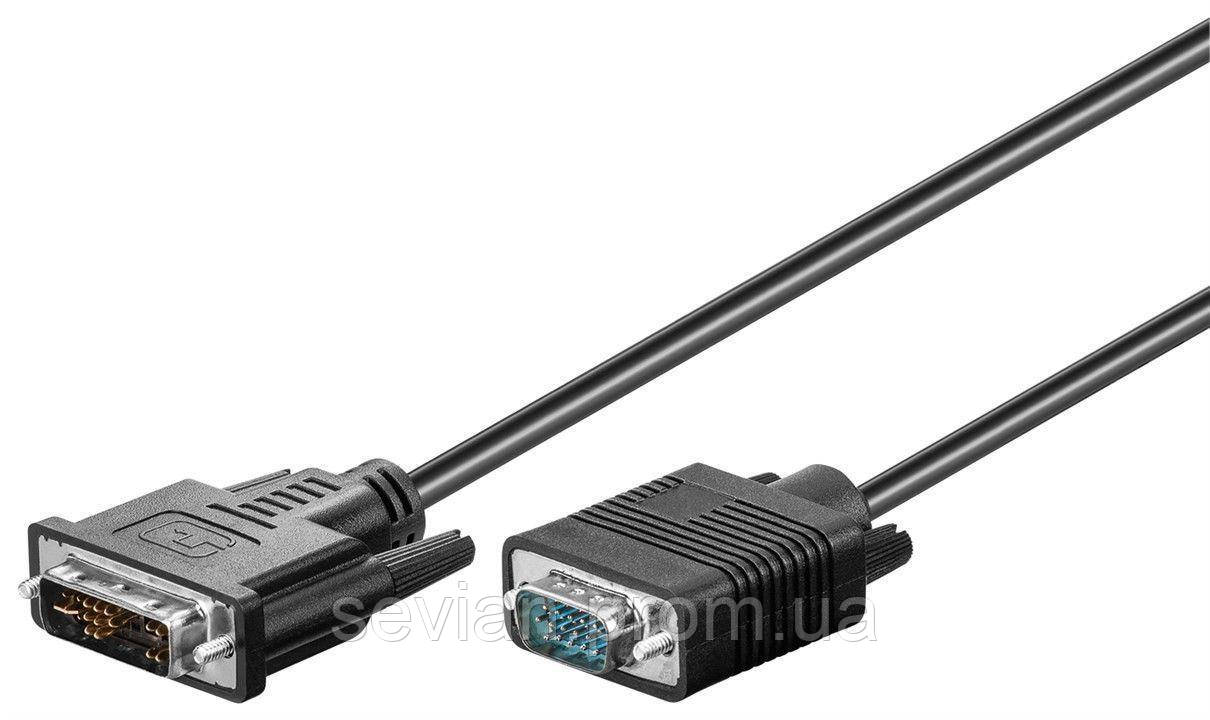 

Кабель монітора-адаптер DVI-VGA HD15 M/M 3 м Goobay 2xShielded D=5.5мм Черный(75.03.3825)