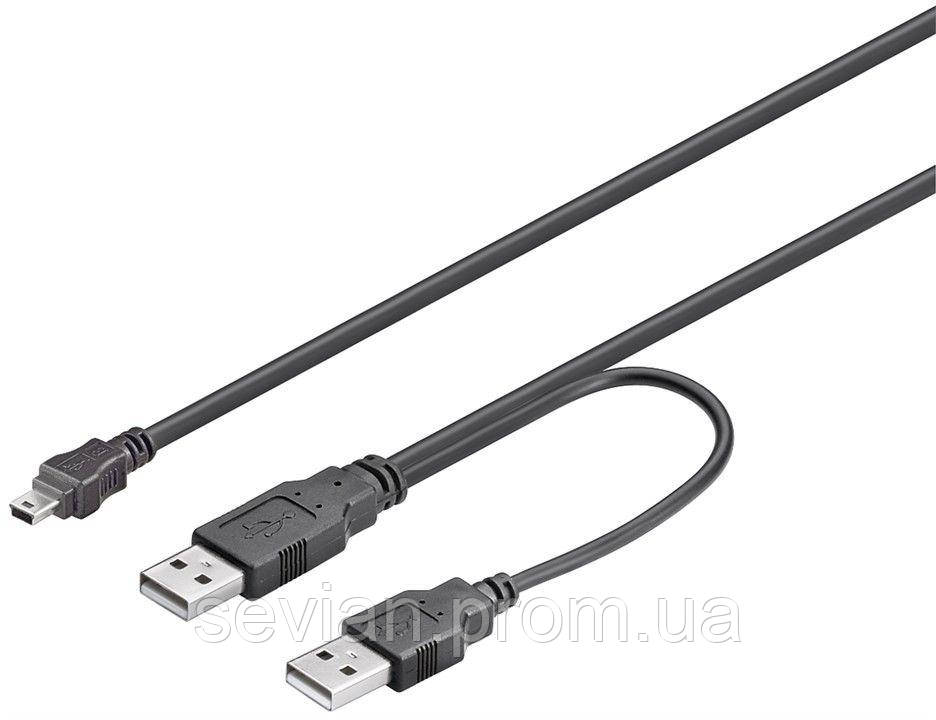 Кабель пристроїв USB2.0 Ax2-mini 5p M/M (DualPower) 1 м Goobay AWG28 2xShielded D=4.0мм Cu Черный(75.03.4588)
Кабель пристроїв USB2.0 Ax2-mini 5p M/M (DualPower) 1 м Goobay AWG28 2xShielded D=4.0мм Cu Черный(75.03.4588)