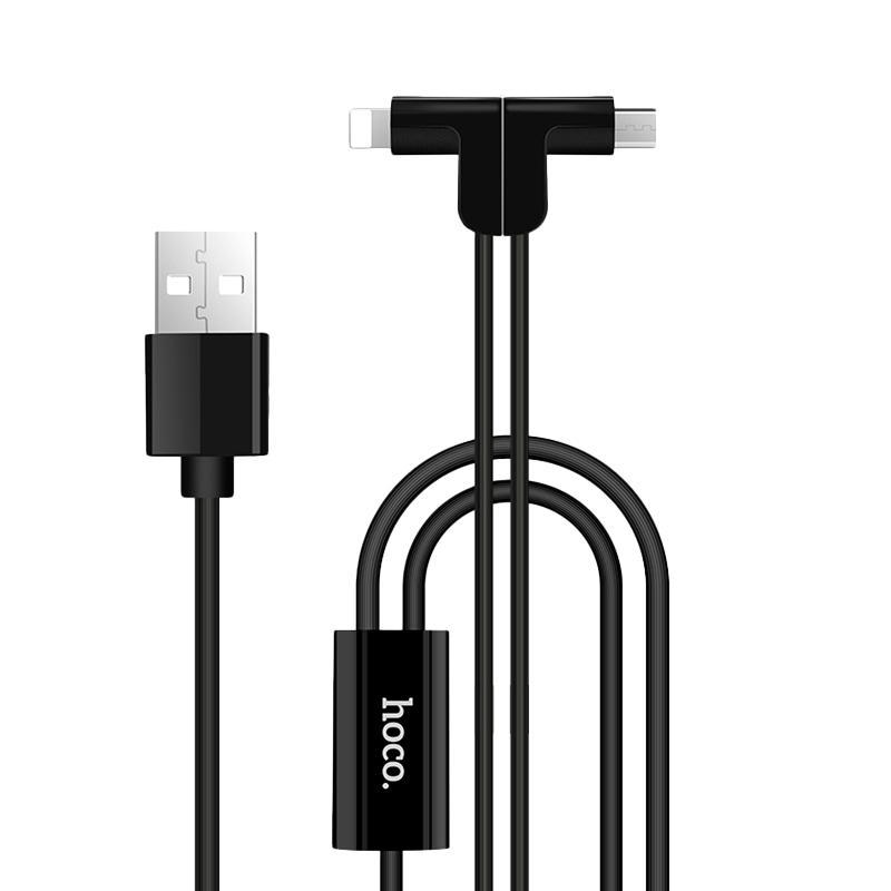 Кабель магнитный USB для зарядки боковой Hoco X12 One Pull Two 2в1 Lightning + Micro USB Black 1.2m
Кабель магнитный USB для зарядки боковой Hoco X12 One Pull Two 2в1 Lightning + Micro USB Black 1.2m