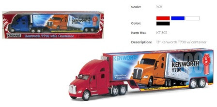 Модель трейлер 13" KT1302W KENWORTH T700 WITH CONTAINER метал.инерц.откр.дв.и прицеп1:68кор.ш.к./48/
Модель трейлер 13" KT1302W KENWORTH T700 WITH CONTAINER метал.инерц.откр.дв.и прицеп1:68кор.ш.к./48/
