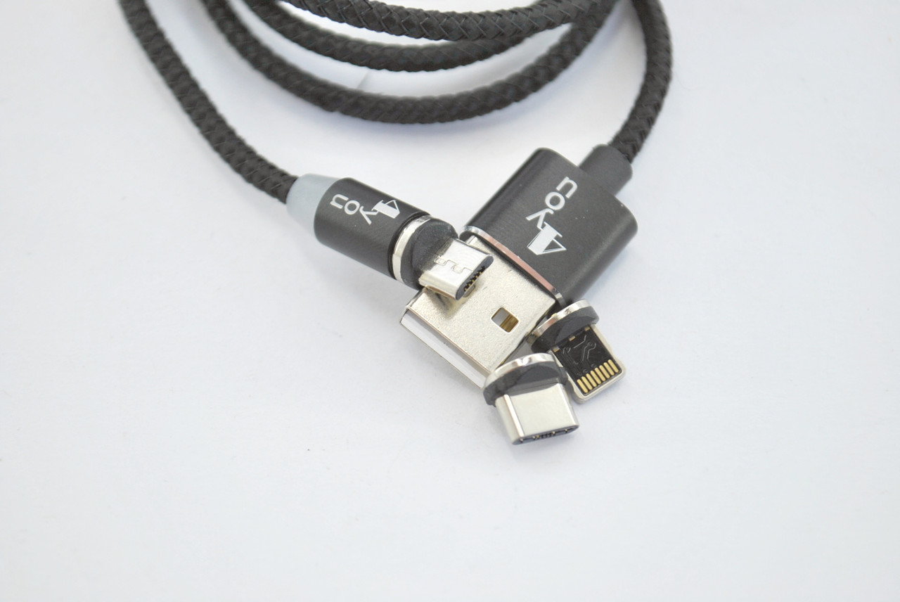 Кабель Usb-cable 3 in1 Micro/iPhone/Type-C 4you Magnetic 1m (2000mah, плетение Питон, 360град.) Black
Кабель Usb-cable 3 in1 Micro/iPhone/Type-C 4you Magnetic 1m (2000mah, плетение Питон, 360град.) Black
