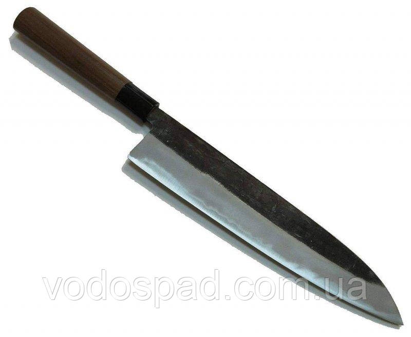 Нож кухонный Gyuto (ШЕФ) 240 мм лезвие, HRC61, Aogami #2, HONMAMON (4573200700606)
Нож кухонный Gyuto (ШЕФ) 240 мм лезвие, HRC61, Aogami #2, HONMAMON (4573200700606)