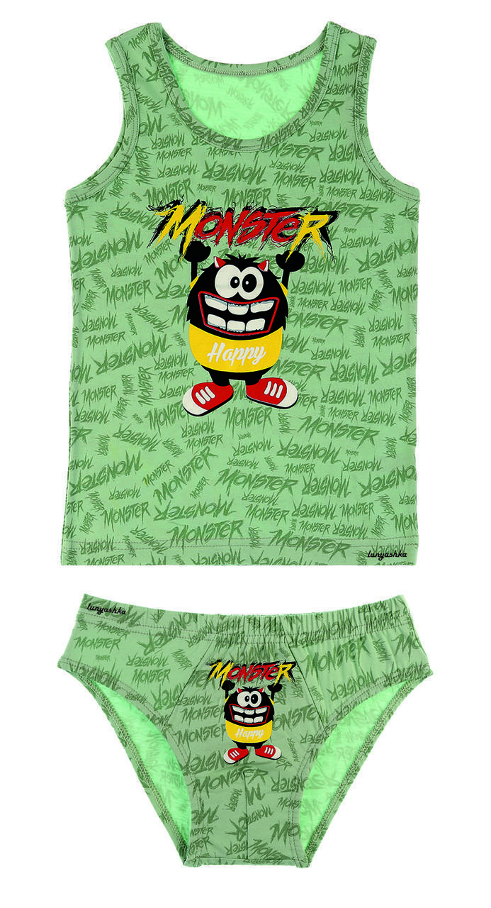 Смешной набор трусы и майка "Monster" на мальчика 6-7 лет "DONI", Турция, Разные цвета
Смешной набор трусы и майка "Monster" на мальчика 6-7 лет "DONI", Турция, Разные цвета