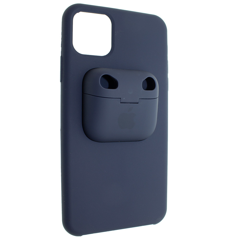 Чехол Silicone Case для Apple iPhone 11 с кейсом для наушников AirPods Pro Темно-синий (00007707), Navy blue
Чехол Silicone Case для Apple iPhone 11 с кейсом для наушников AirPods Pro Темно-синий (00007707), Navy blue