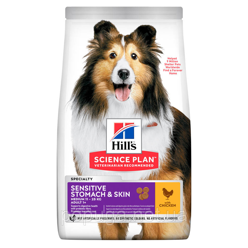 Hill's SP Adult Medium Breed Sensitive Stomach & Skin корм для собак с курицей, 2,5 кг
Hill's SP Adult Medium Breed Sensitive Stomach & Skin корм для собак с курицей, 2,5 кг