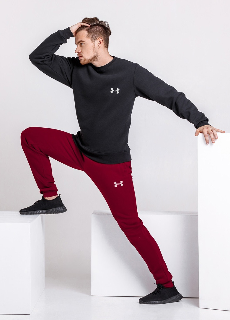 Спортивный костюм Under Armour мужской, черно - бордовый, материал - 100% хлопок, верх - свитшот, код MG-2110., Черный
Спортивный костюм Under Armour мужской, черно - бордовый, материал - 100% хлопок, верх - свитшот, код MG-2110., Черный