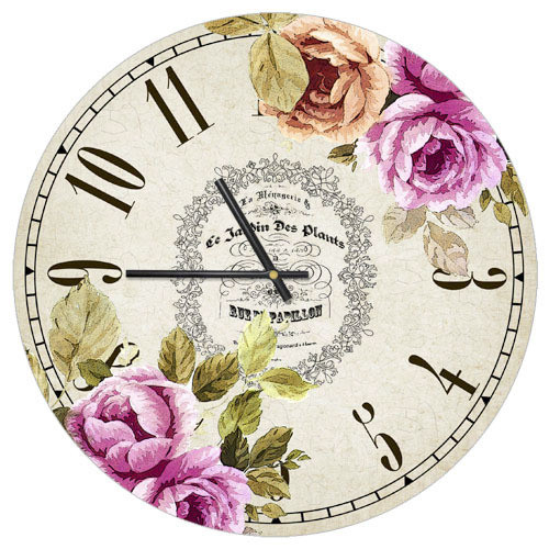 

Настенные часы Цветы, круглые 36 см оригинальный подарок прикольный