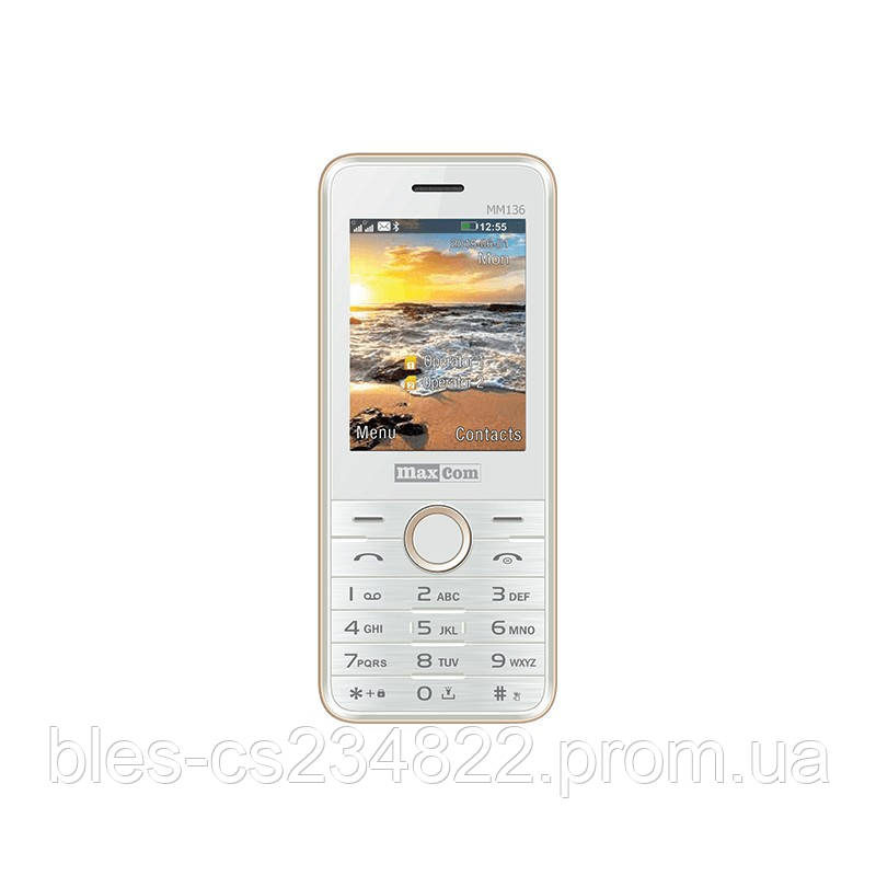 Мобильный телефон дешевый с фонариком и мп3 плеером на 2 сим карты Maxcom MM136 White-Gold, Белый/золотистый
Мобильный телефон дешевый с фонариком и мп3 плеером на 2 сим карты Maxcom MM136 White-Gold, Белый/золотистый