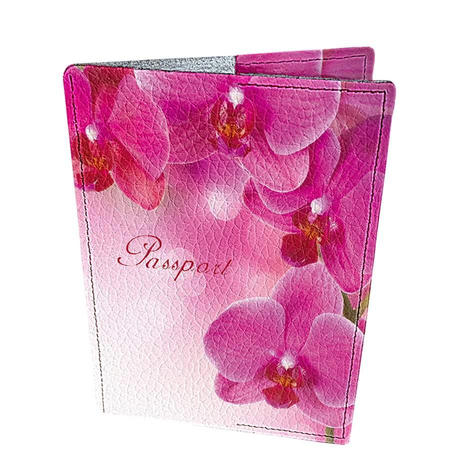 

Обложка на паспорт кожа Орхидея оригинальный подарок