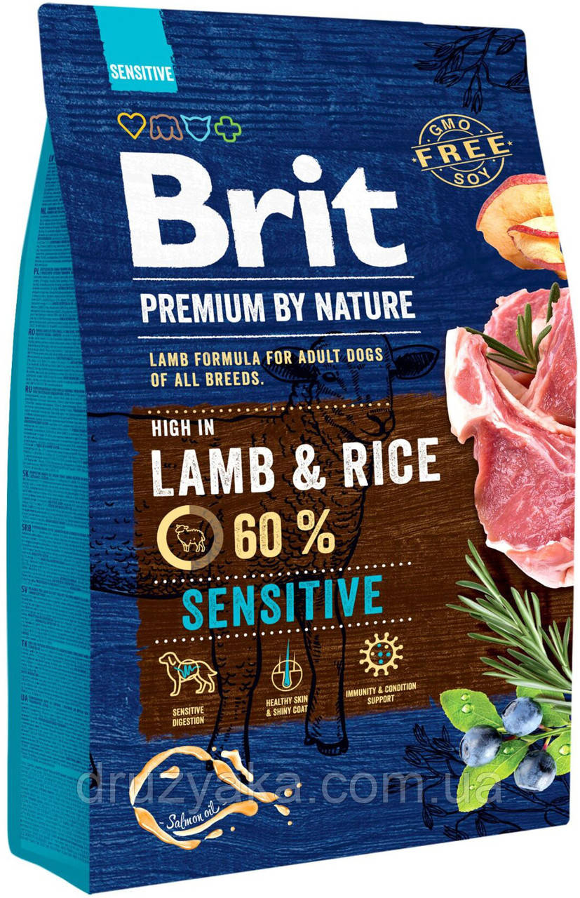Сухий корм для дорослих собак всіх порід Brit Premium Sensitive Lamb & Rice, 3 кг (ягня)
Сухий корм для дорослих собак всіх порід Brit Premium Sensitive Lamb & Rice, 3 кг (ягня)