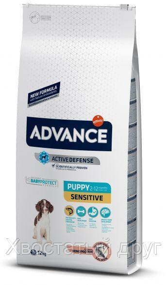 Сухой корм для собак Advance Dog Puppy Sensitive 12 кг. для щенков всех пород с чувствительным пищеварением
Сухой корм для собак Advance Dog Puppy Sensitive 12 кг. для щенков всех пород с чувствительным пищеварением
