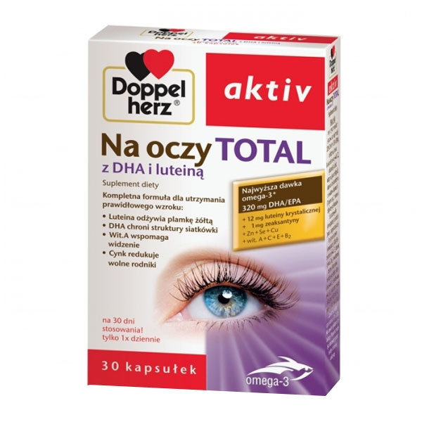Doppelherz Aktiv, Na oczy Total витамины для глаз с лютеином, Омега-3, витаминами и минералами 30 капс
Doppelherz Aktiv, Na oczy Total витамины для глаз с лютеином, Омега-3, витаминами и минералами 30 капс
