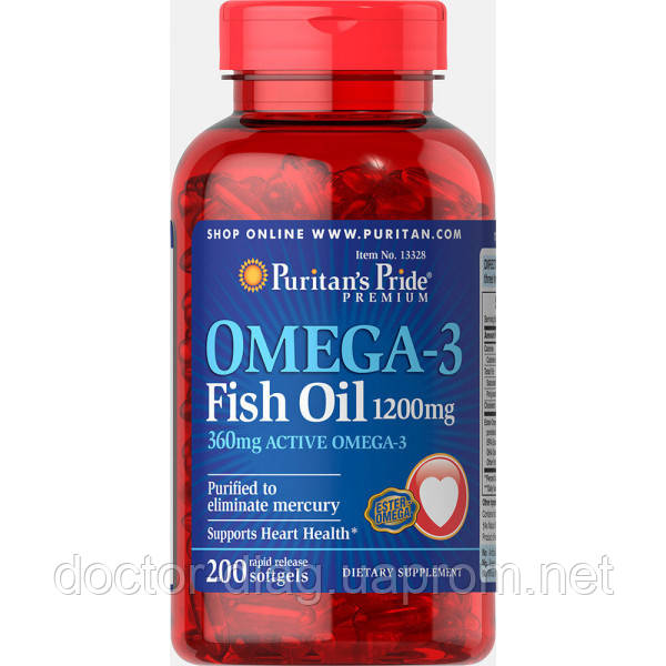 Puritan`s pride Ненасыщенные жирные кислоты Puritan's Pride Omega-3 Fish Oil 1200 mg (360 mg Active Omega-3), 200 капс.
Puritan`s pride Ненасыщенные жирные кислоты Puritan's Pride Omega-3 Fish Oil 1200 mg (360 mg Active Omega-3), 200 капс.