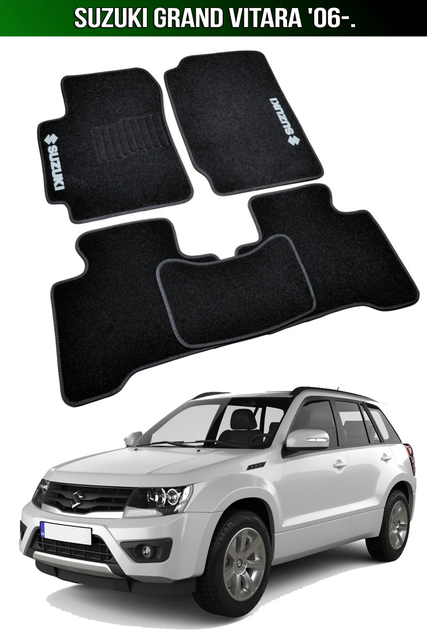 Коврики Suzuki Grand Vitara '06-. Текстильные автоковрики Сузуки Гранд Витара, Черный
Коврики Suzuki Grand Vitara '06-. Текстильные автоковрики Сузуки Гранд Витара, Черный