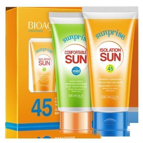 Солнцезащитный набор крем + лосьон для лица и тела BIOAQUA Sunprise Isolation SUN SPF 45 PA+++ 80 гр + 60 гр
Солнцезащитный набор крем + лосьон для лица и тела BIOAQUA Sunprise Isolation SUN SPF 45 PA+++ 80 гр + 60 гр