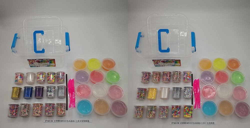 Набор DIY Slime 87461-26/87461-30 (12шт/2) 2 вида, в наборе 12 баночек слаймов, бусины, блестки для смешивания, в чемодане.
Набор DIY Slime 87461-26/87461-30 (12шт/2) 2 вида, в наборе 12 баночек слаймов, бусины, блестки для смешивания, в чемодане.