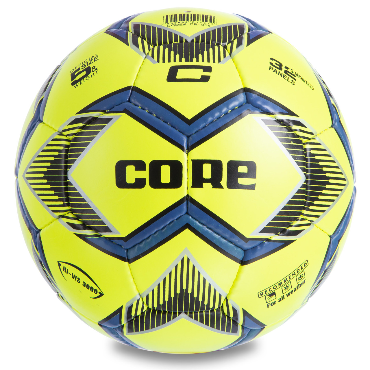 Мяч футбольный №5 PU ламин. CORE HI VIS3000 CR-016 (№5, 4 сл., сшит вручную, лимонный)
Мяч футбольный №5 PU ламин. CORE HI VIS3000 CR-016 (№5, 4 сл., сшит вручную, лимонный)