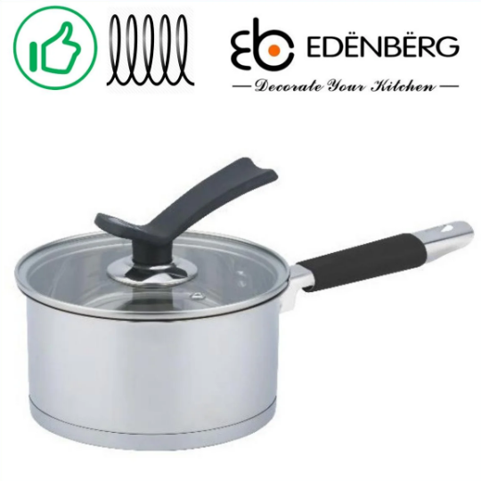 Ковш Edenberg EB-3682 из нержавеющей стали с крышкой 1,3 л | сотейник | ковшик Эденберг
Ковш Edenberg EB-3682 из нержавеющей стали с крышкой 1,3 л | сотейник | ковшик Эденберг