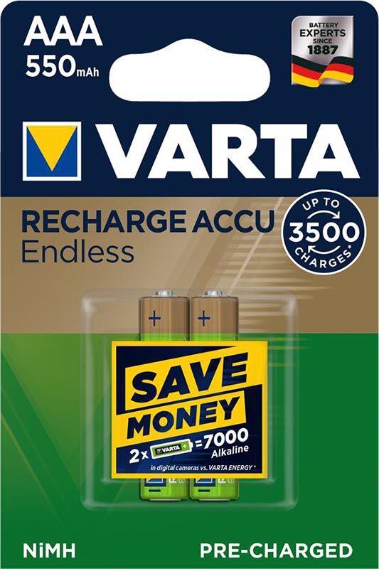 Аккумуляторы и батарейки Varta AAA (R03) Rechargeable Accu Endless (550mAh) Ni-MH 2шт (56663101402)
Аккумуляторы и батарейки Varta AAA (R03) Rechargeable Accu Endless (550mAh) Ni-MH 2шт (56663101402)