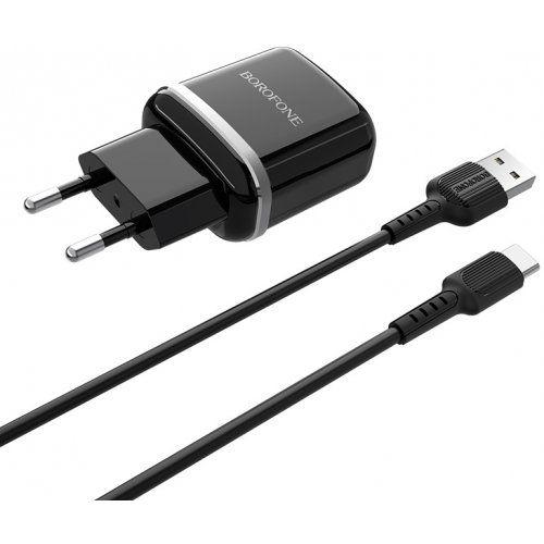 Сетевое зарядное устройство Borofone BA25A Outstanding Double USB Type-C Cable 2.4A Black
Сетевое зарядное устройство Borofone BA25A Outstanding Double USB Type-C Cable 2.4A Black