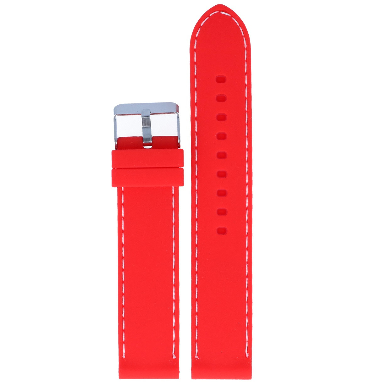 

Силиконовый ремешок для часов 18 мм красный каучуковый