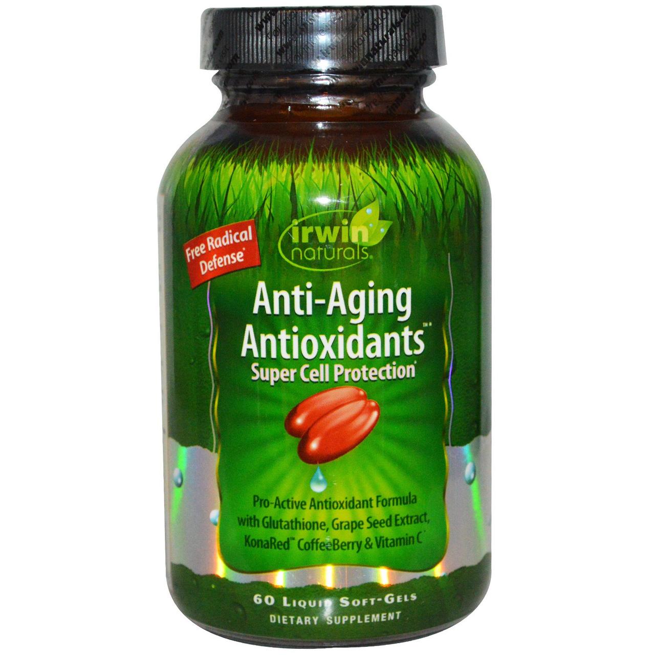 Irwin Naturals, Антивозрастные антиоксиданты , 60 гелевых капсул с жидким наполнителем
Irwin Naturals, Антивозрастные антиоксиданты , 60 гелевых капсул с жидким наполнителем