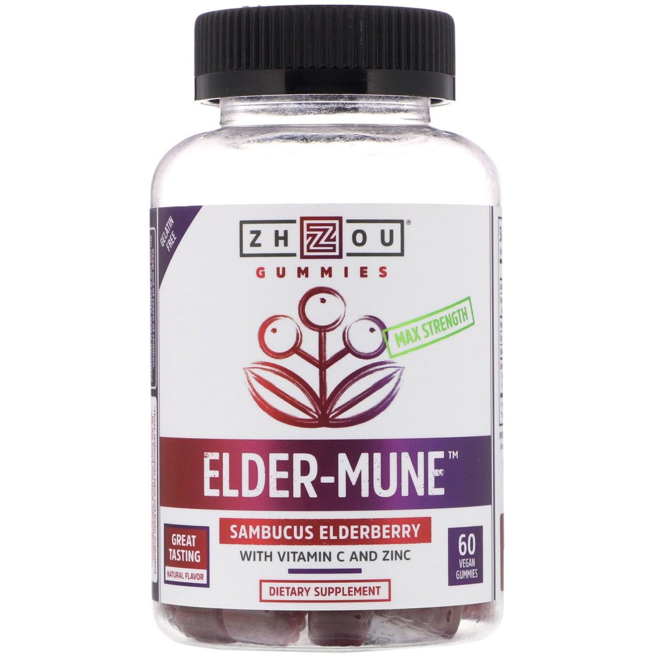 Zhou Nutrition, Максимальная сила Elder-Mune, бузина, 60 веганских жевательных таблеток
Zhou Nutrition, Максимальная сила Elder-Mune, бузина, 60 веганских жевательных таблеток