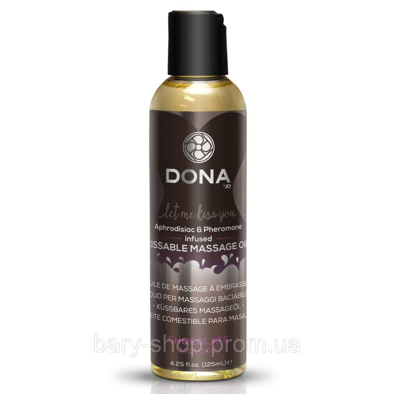 Массажное масло DONA Kissable Massage Oil Chocolate Mousse (110 мл) можно для оральных ласк
Массажное масло DONA Kissable Massage Oil Chocolate Mousse (110 мл) можно для оральных ласк