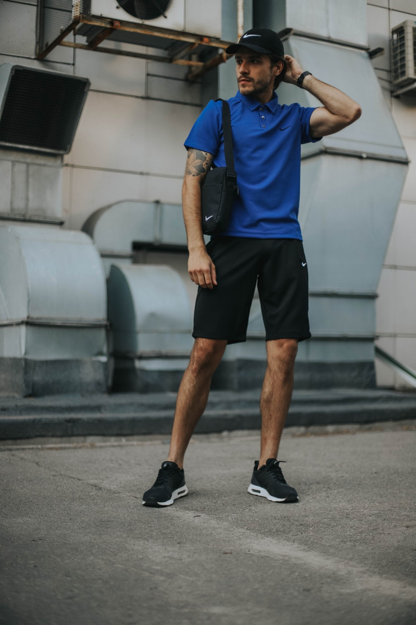 Мужской летний комплект в стиле Nike (шорты+поло+кепка), БАРСЕТКА в подарок, Черный;синий
Мужской летний комплект в стиле Nike (шорты+поло+кепка), БАРСЕТКА в подарок, Черный;синий