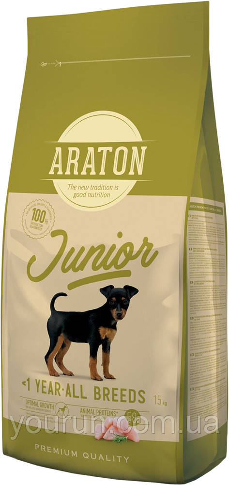 Araton Junior All Breeds - сухой корм предназначен для молодых собак (с курицей), 15кг
Araton Junior All Breeds - сухой корм предназначен для молодых собак (с курицей), 15кг