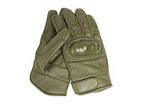 Кожаные тактические перчатки (Olive), фото 1