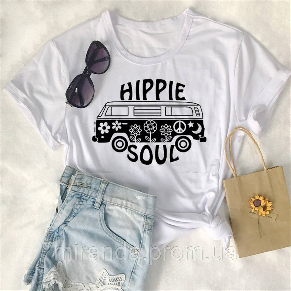 Футболка женская с принтом «Hippie Soul» летняя хлопковая с круглым вырезом (белая) M, Белый
Футболка женская с принтом «Hippie Soul» летняя хлопковая с круглым вырезом (белая) M, Белый