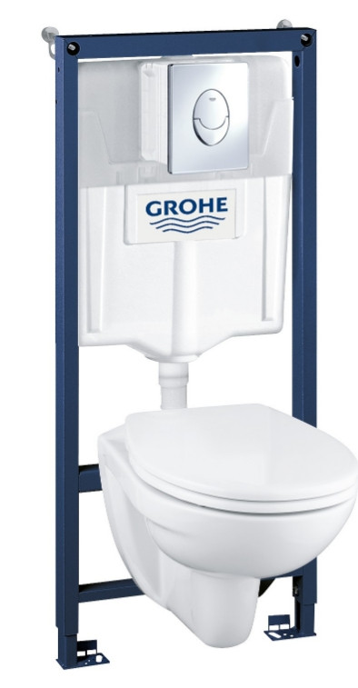 Комплект инсталляции GROHE Rapid SL 4 в 1 + подвесной унитаз SOLIDO Perfect + клавиша хром
Комплект инсталляции GROHE Rapid SL 4 в 1 + подвесной унитаз SOLIDO Perfect + клавиша хром