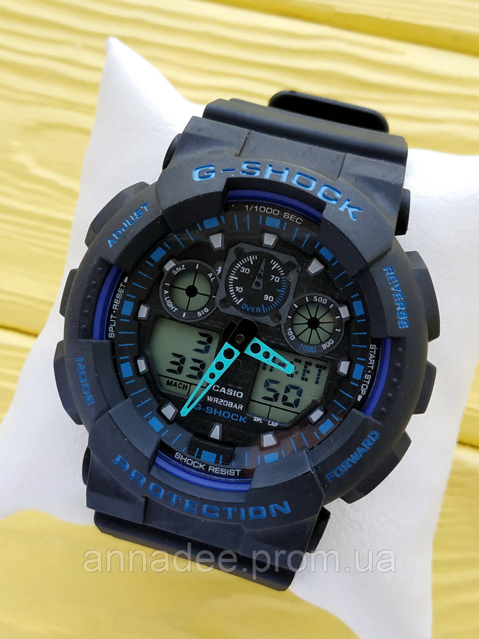 Спортивные кварцевые наручные часы Casio g-shock ga-100 (Касио джи шок) черные с синим, CW616
Спортивные кварцевые наручные часы Casio g-shock ga-100 (Касио джи шок) черные с синим, CW616