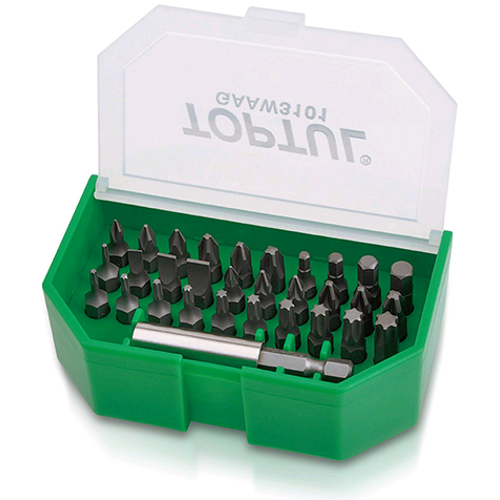 Набор бит для шуруповерта 31ед. TOPTUL 1/4" SL;PH;PZ;TORX;HEX + магнитный держатель GAAW3101
Набор бит для шуруповерта 31ед. TOPTUL 1/4" SL;PH;PZ;TORX;HEX + магнитный держатель GAAW3101