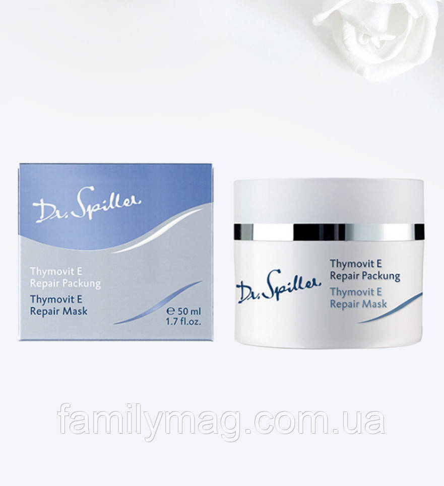 Восстанавливающая маска для комбинированной кожи с тимьяном Thymovit E Repair Mask Dr. Spiller 50 мл
Восстанавливающая маска для комбинированной кожи с тимьяном Thymovit E Repair Mask Dr. Spiller 50 мл